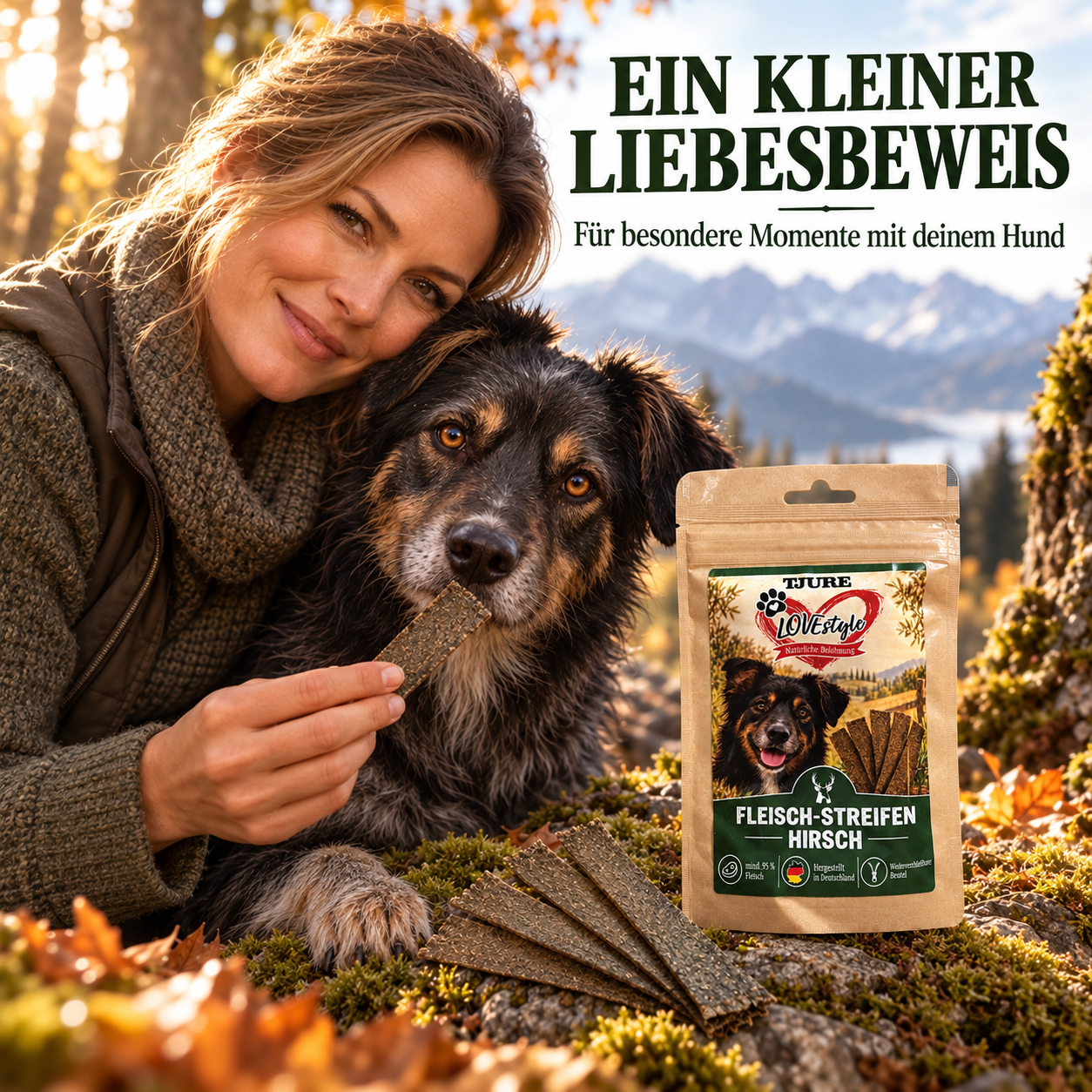 TJURE Lovestyle tiras de carne de venado 65g.