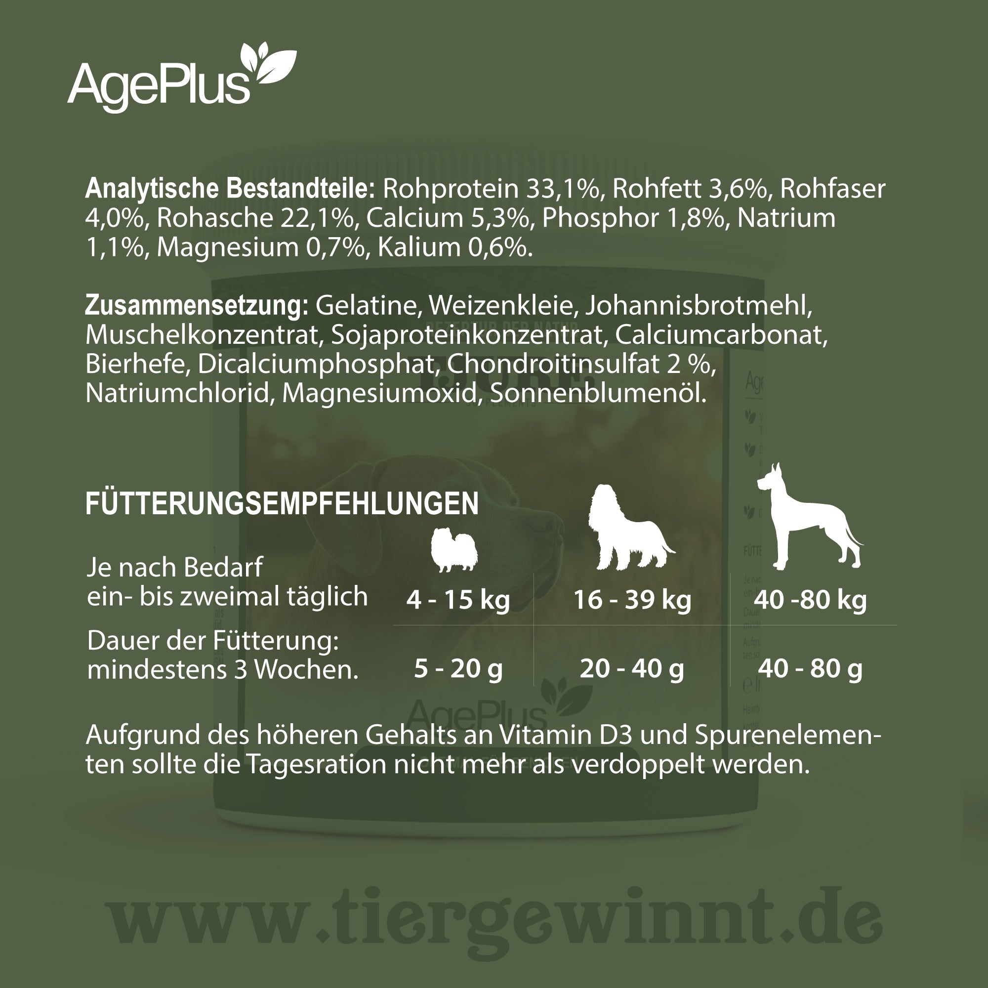 TJURE - Age Plus 500 g | vitaminas importantes | minerales | proteínas