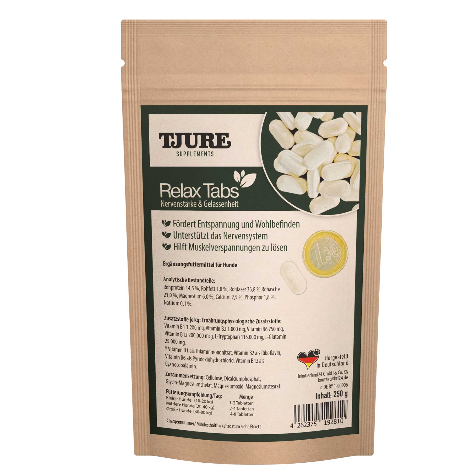 TJURE - Tabletas Relax 250 g  | Relajación natural para tu perro