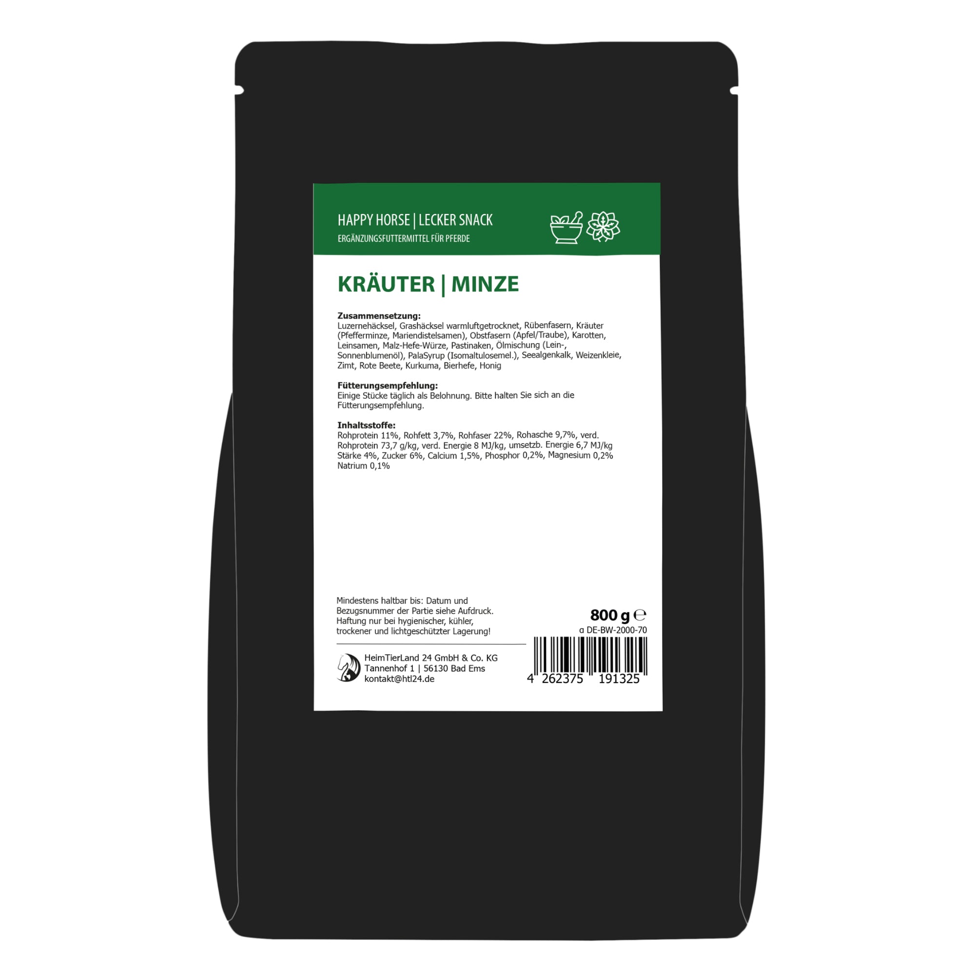 Happy Horse Snack Delicioso Hierbas Menta 800 g