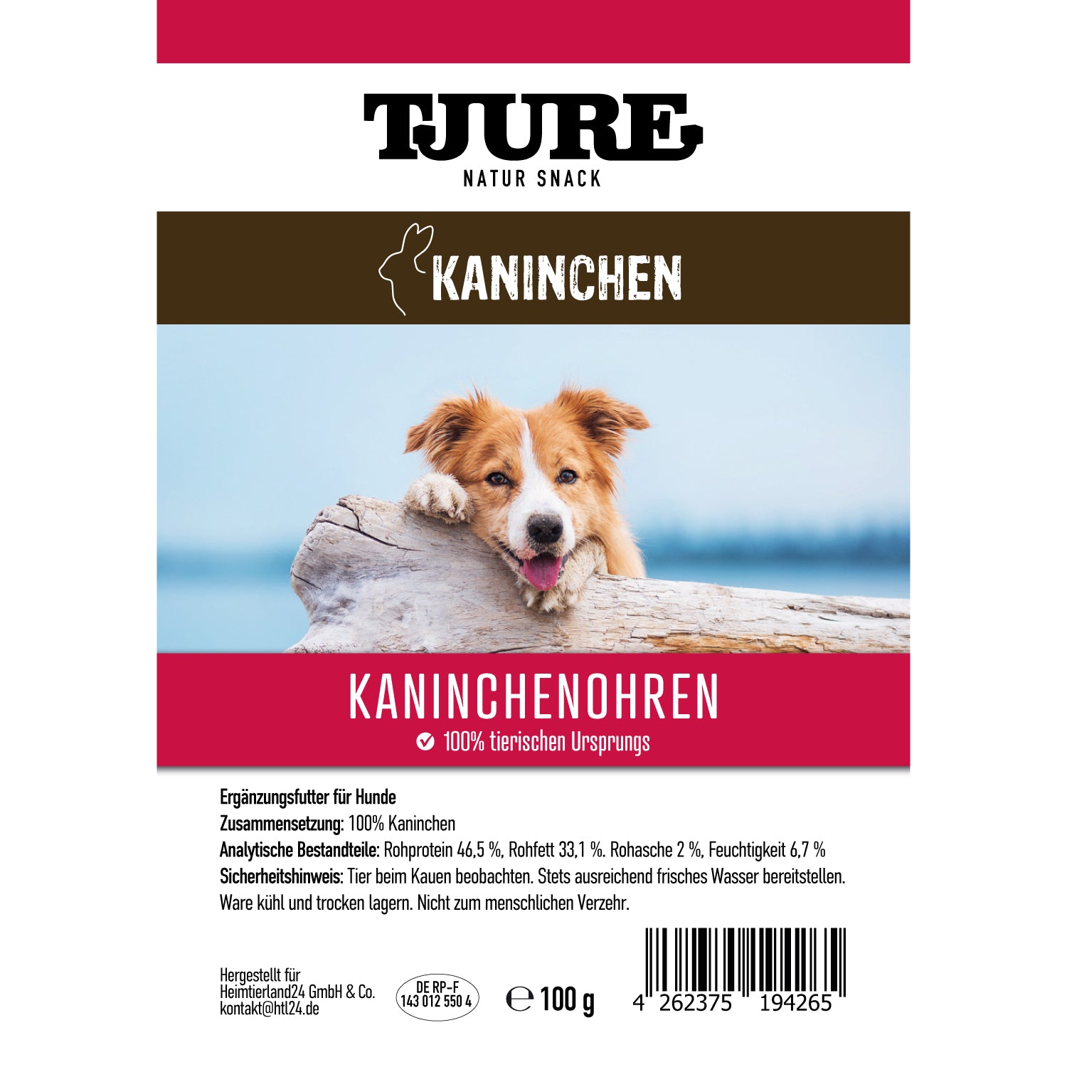 TJURE LOVESTYLE Perro - Orejas de conejo 100 g