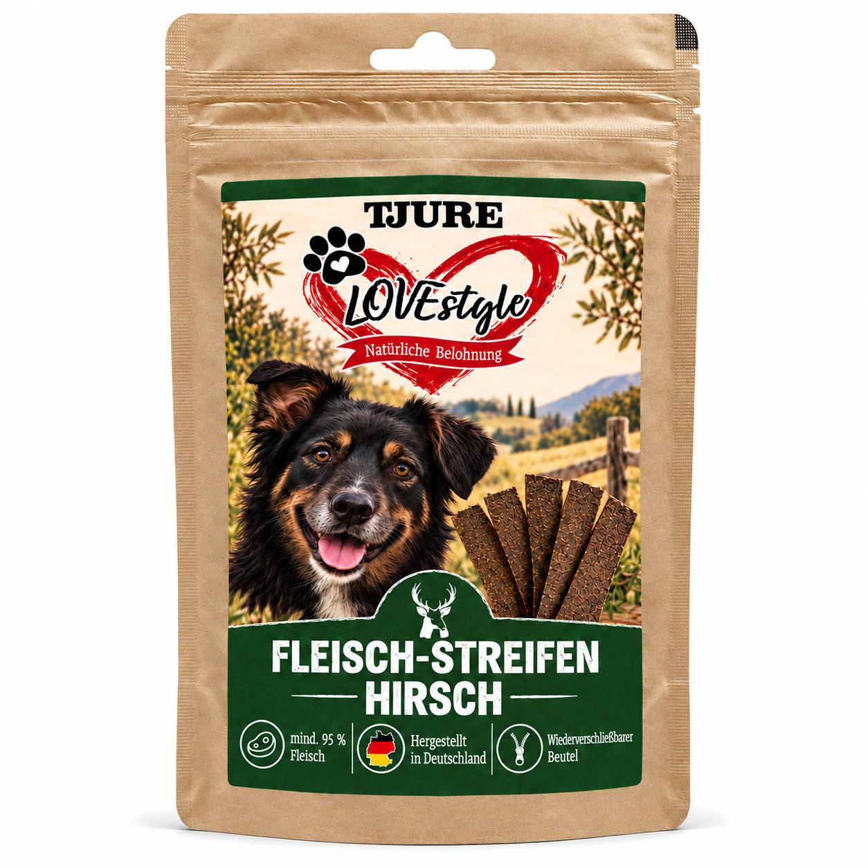 TJURE Lovestyle tiras de carne de venado 65g.