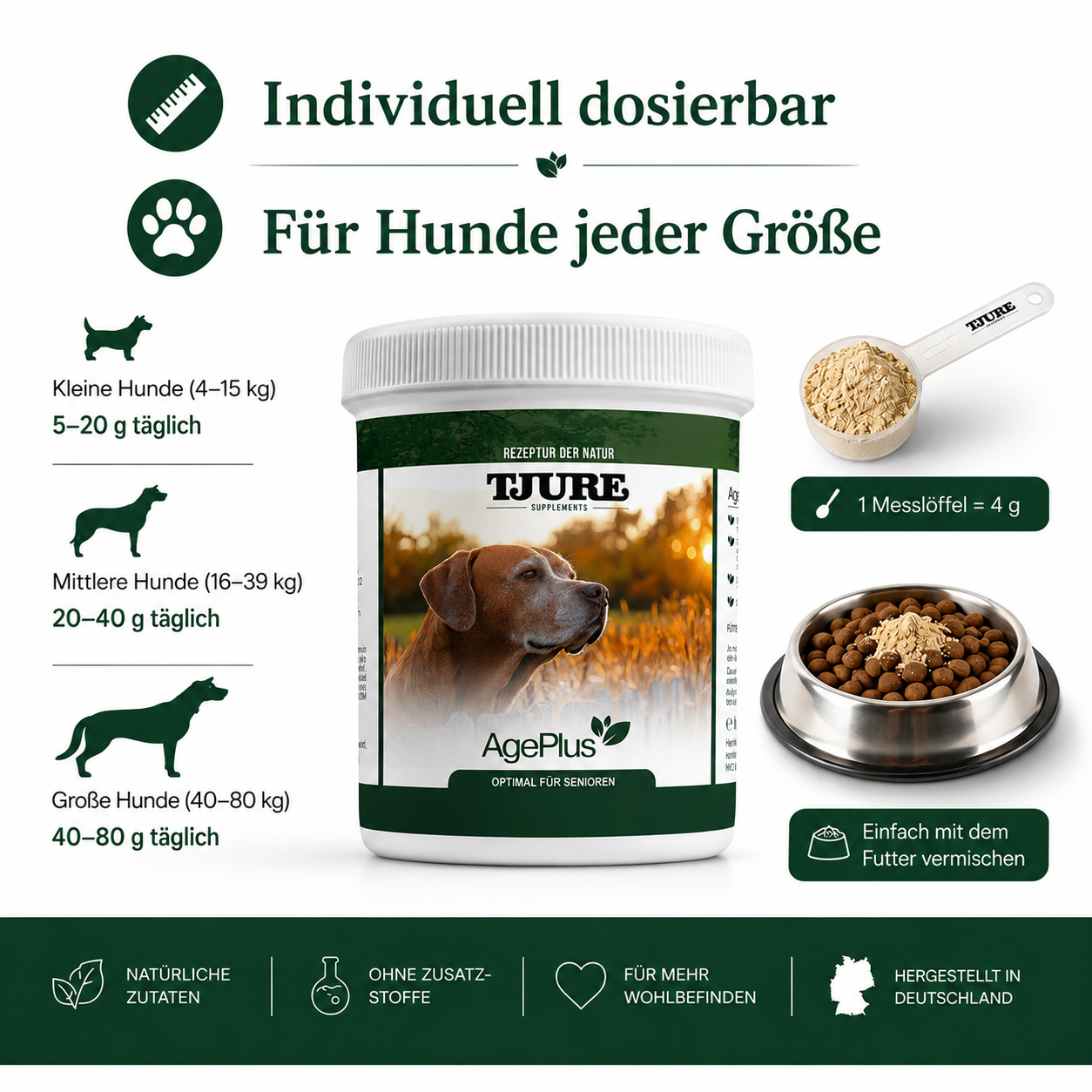 TJURE - Age Plus 500 g | vitaminas importantes | minerales | proteínas