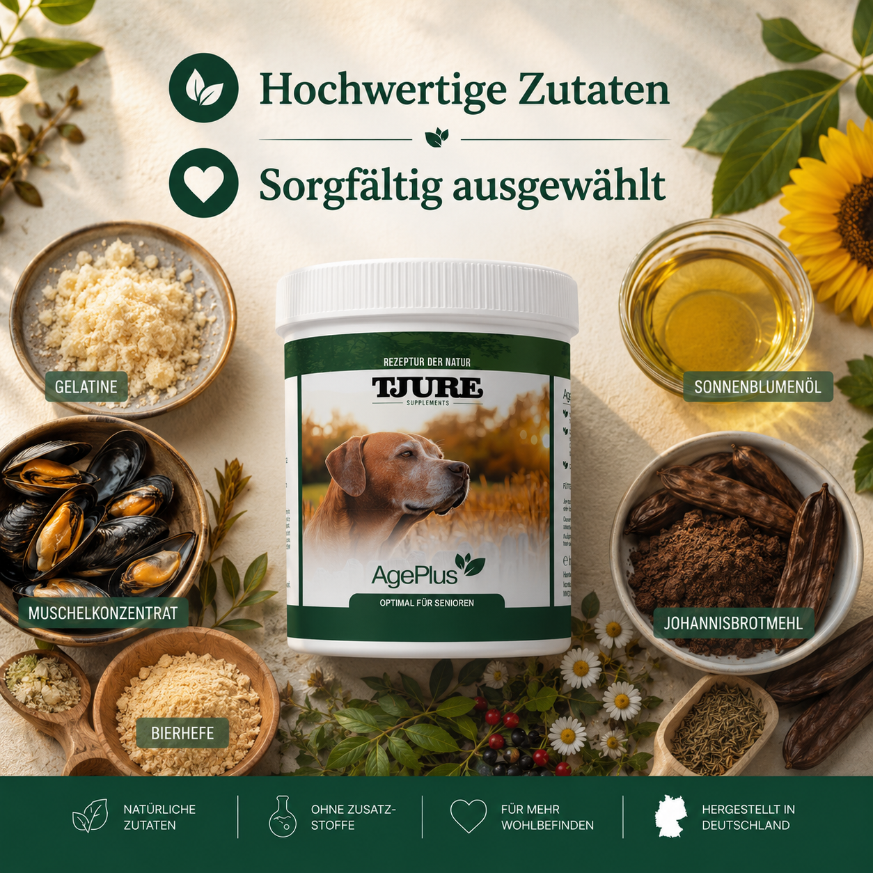 TJURE - Age Plus 500 g | vitaminas importantes | minerales | proteínas