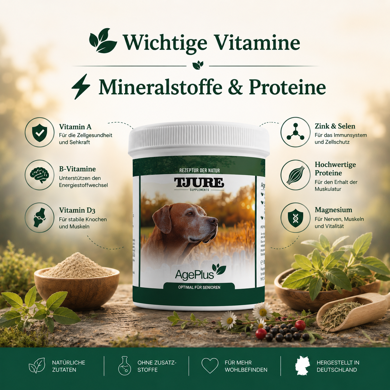 TJURE - Age Plus 500 g | vitaminas importantes | minerales | proteínas