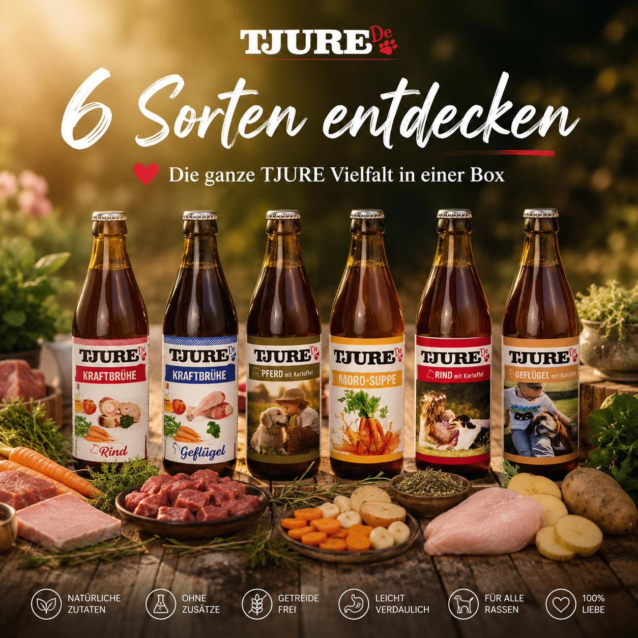 TJURE Smoothie para perros - "Todo en uno" - 6 x 320 ml | Oferta especial