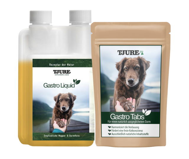 TJURE - Paquete Gastro | Tabs 250 g + 500 ml Gastro Liquid | Para un estómago y intestinos saludables