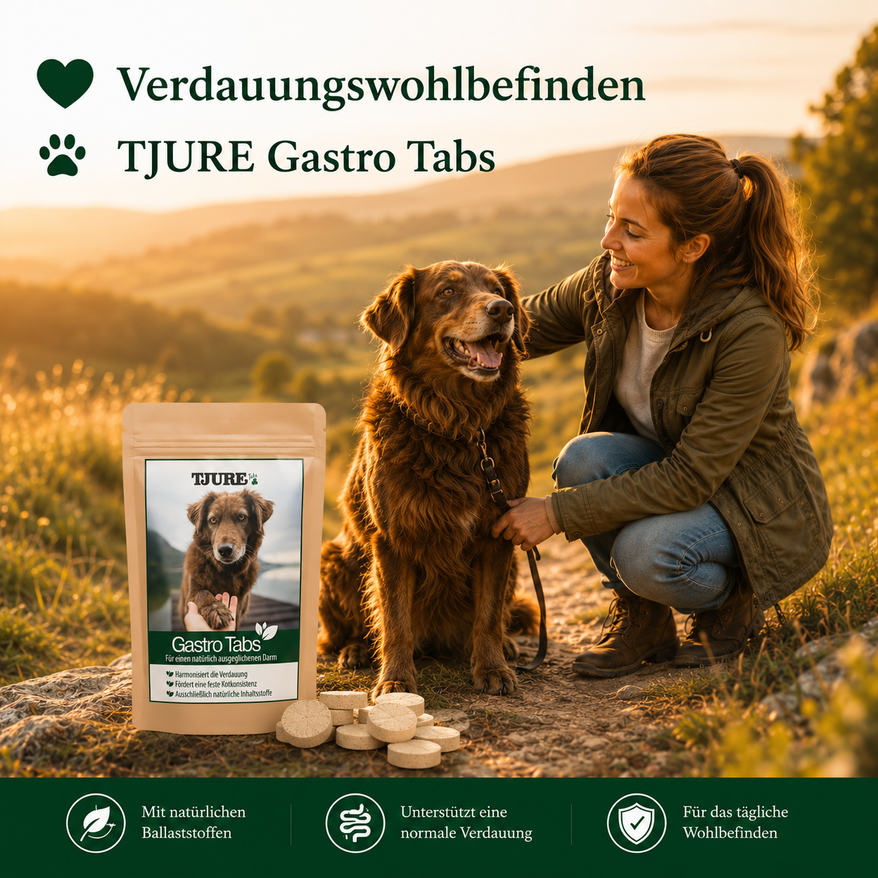 TJURE - Paquete Gastro | Tabs 250 g + 500 ml Gastro Liquid | Para un estómago y intestinos saludables