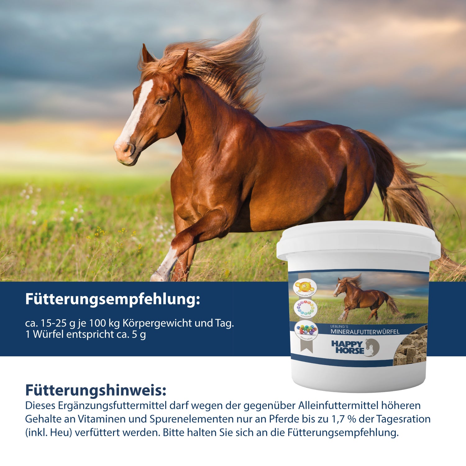 HAPPY HORSE Cubos de alimento mineral favoritos, 5 kg