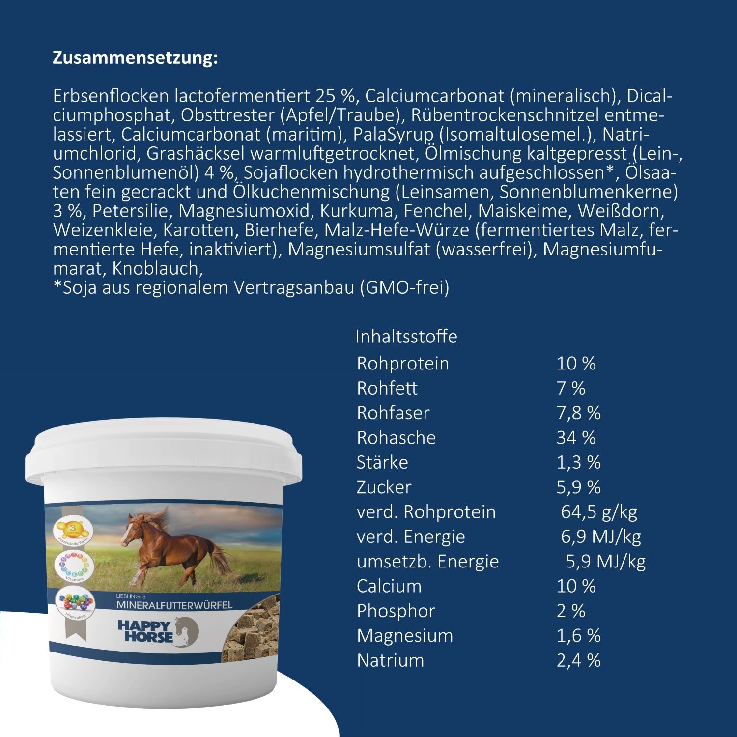 HAPPY HORSE Cubos de alimento mineral favoritos, 5 kg