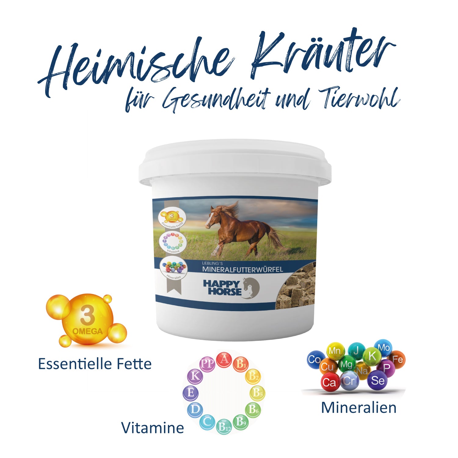 HAPPY HORSE Cubos de alimento mineral favoritos, 5 kg