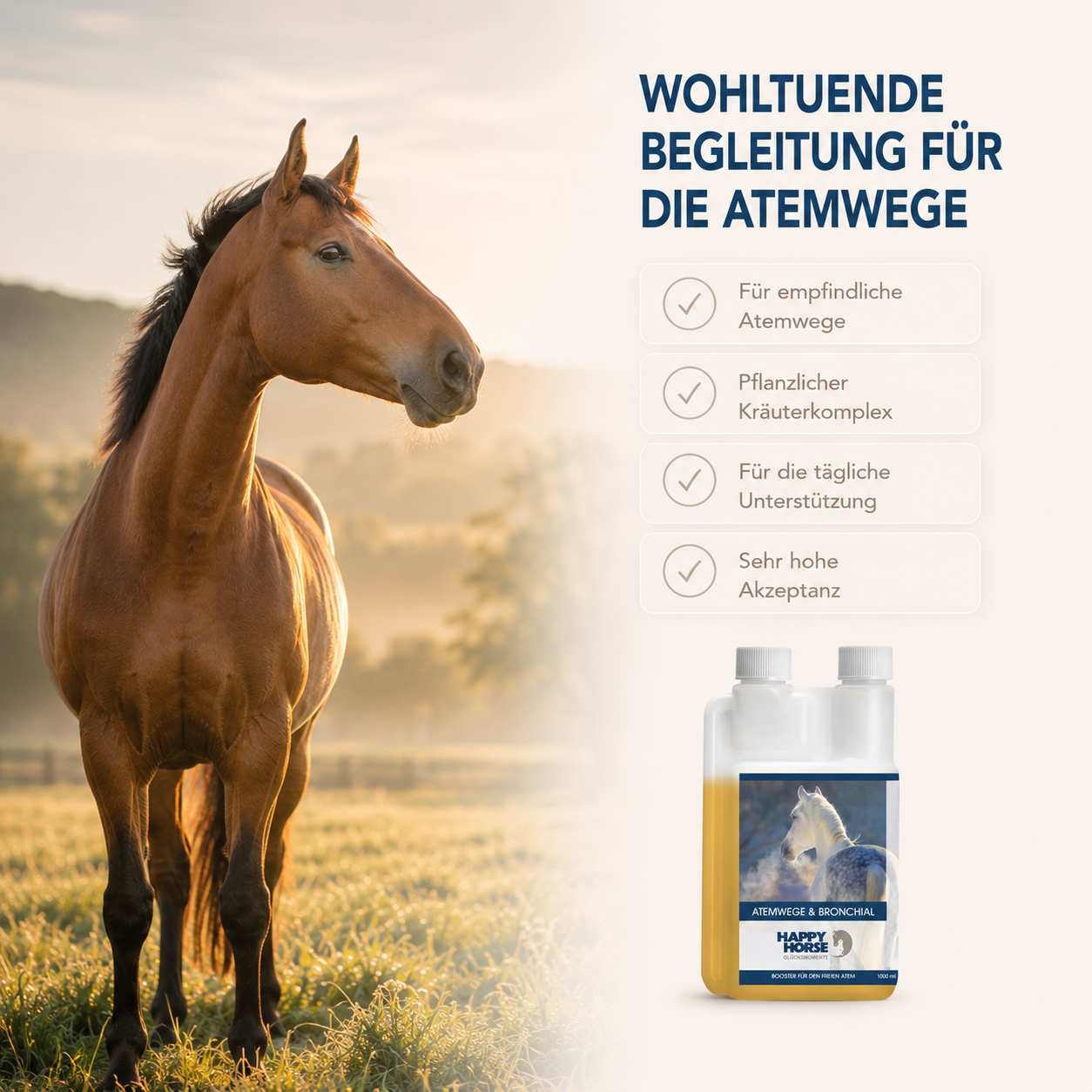 HAPPY HORSE Jarabe para las vías respiratorias y los bronquios 1.000 ml