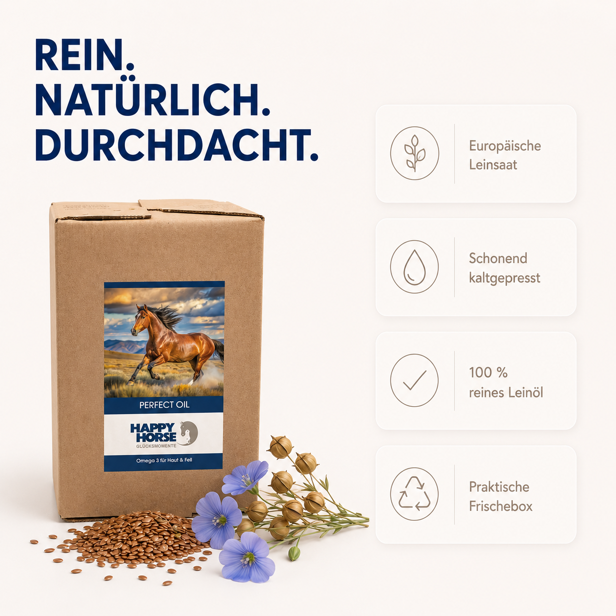 HAPPY HORSE Aceite Perfecto - Aceite de linaza 5 litros