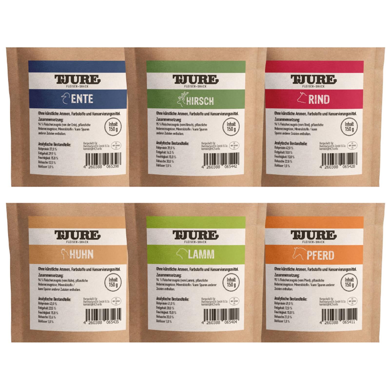 Tjure Perro - Caja de snacks Todo en Uno (6 x 150 g)