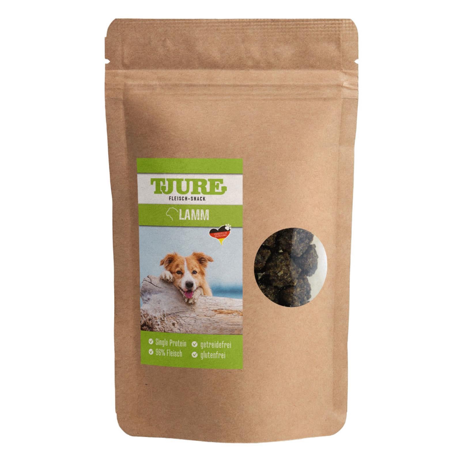 Tjure Perro - Caja de snacks premium cada 150 g (ciervo, cordero, caballo)