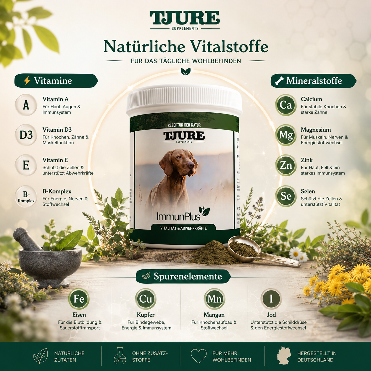 TJURE - Immun Plus 500 g | para el bienestar | para un desarrollo físico saludable