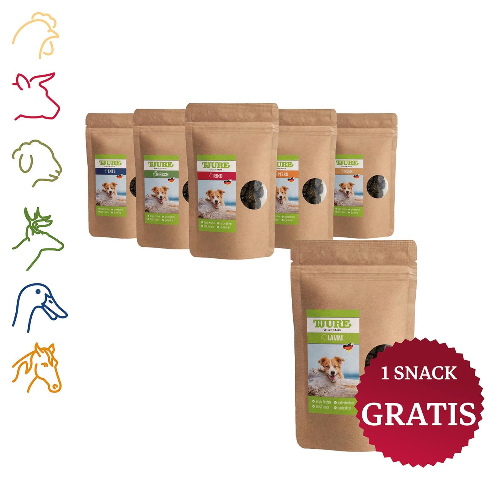 Tjure Perro - Caja de snacks Todo en Uno (6 x 150 g)