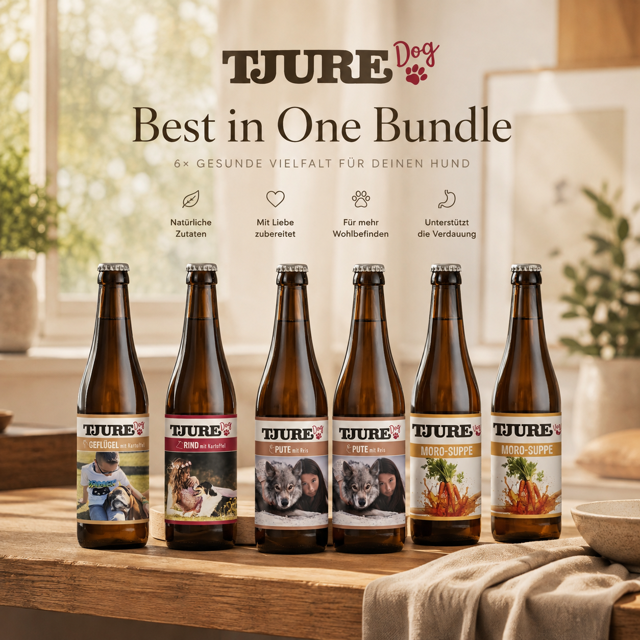 Smoothie para perros TJURE - «Best in One» - 6 x 220 ml | Oferta de ahorro