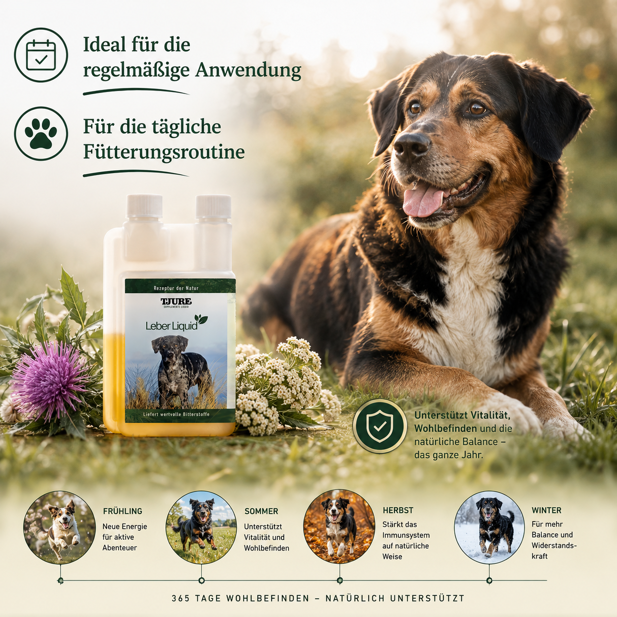 TJURE - Hígado líquido - 500 ml | aporta a tu perro valiosos principios amargos y hierbas