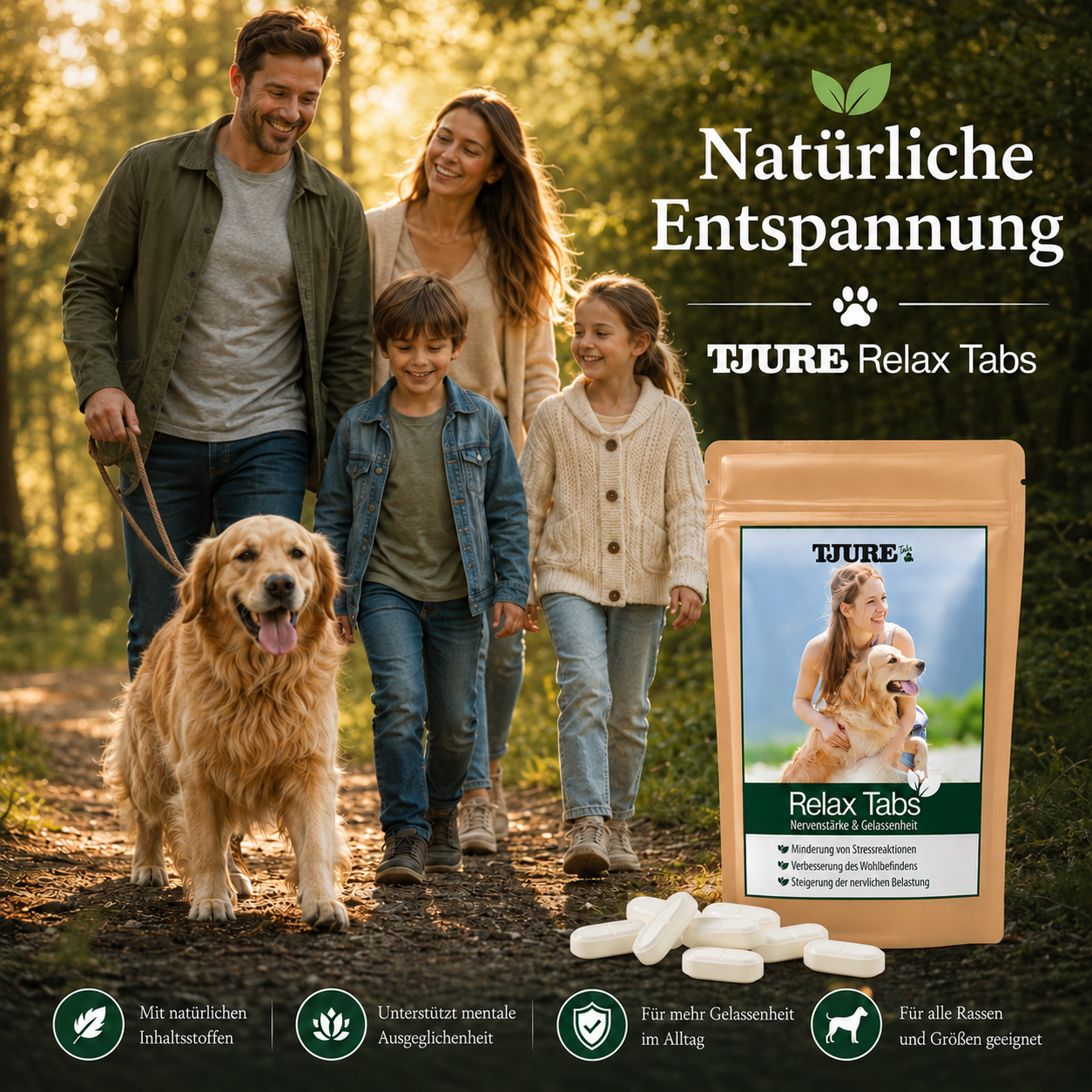TJURE - Tabletas Relax 250 g  | Relajación natural para tu perro