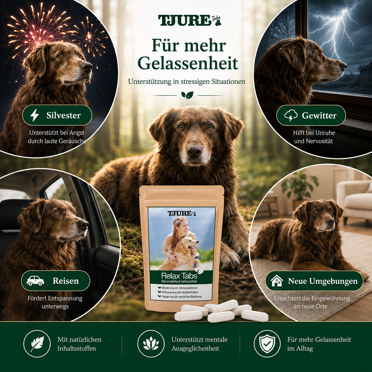 TJURE - Tabletas Relax 250 g  | Relajación natural para tu perro