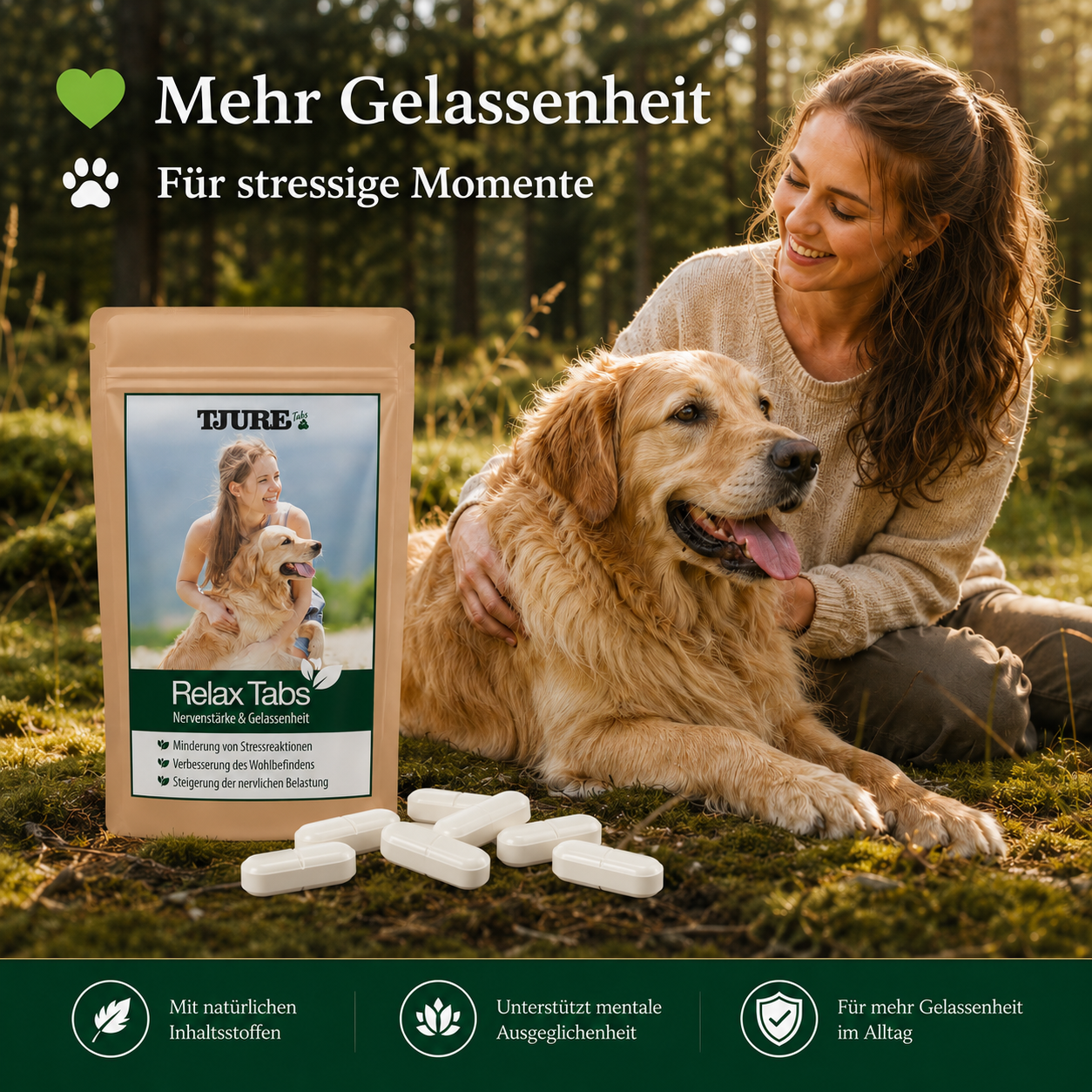 TJURE - Tabletas Relax 250 g  | Relajación natural para tu perro