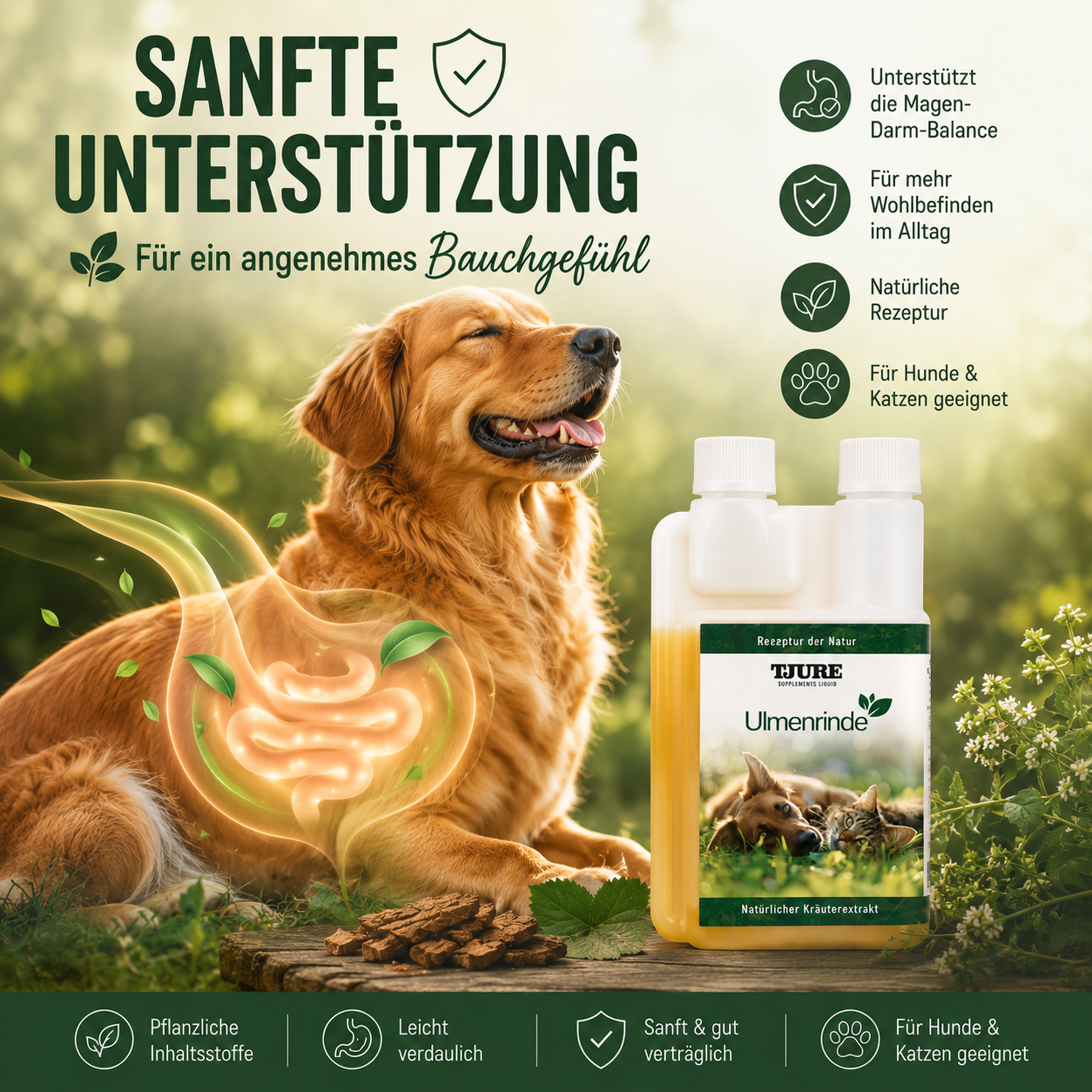 TJURE - Líquido de Corteza de Olmo 500 ml - | Fuerza natural para una buena sensación estomacal