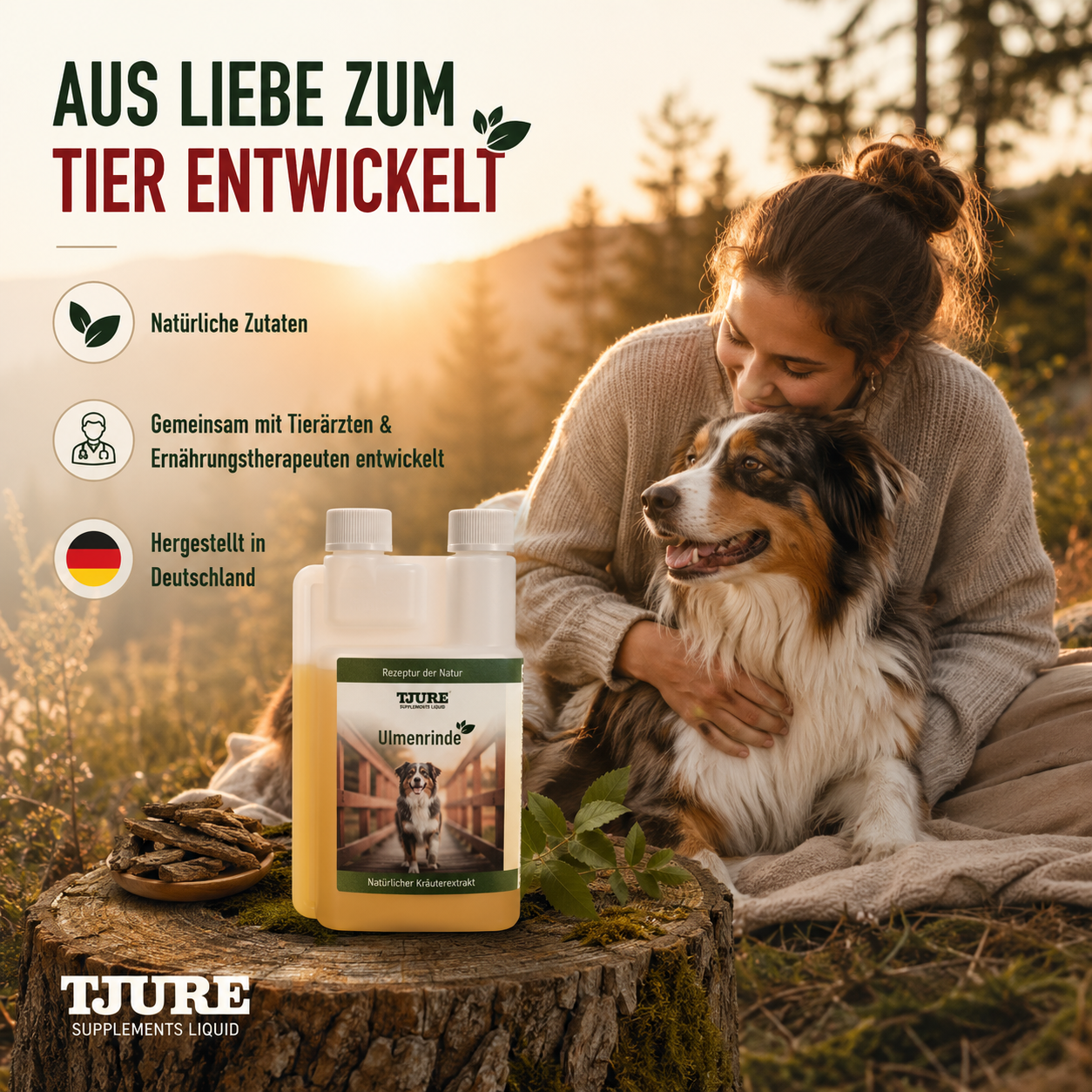 TJURE - Corteza de olmo líquida 250 ml - 1000 ml | Fuerza natural para una buena sensación en el estómago